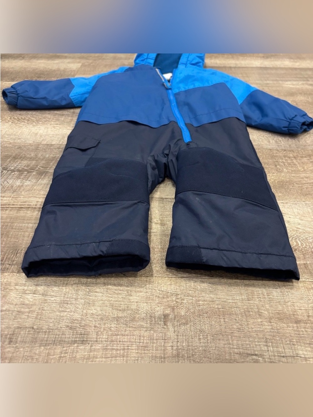 Columbia Blue & Navy Colorblock Toddler One-Piece Snowsuit - Picture 3 of 6